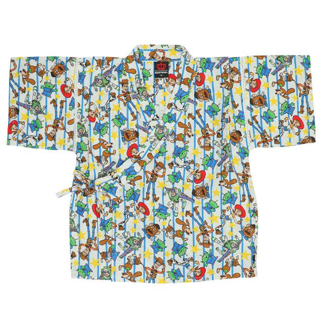 【ベビードール】トイ・ストーリー 甚平 上下2点セット 0432K / 80cm-130cm ベビーサイズ キッズ リンクコーデ ペアルック セットアップ 半袖 半ズボン ハーフパンツ ウエスト総ゴム ゴム穴付