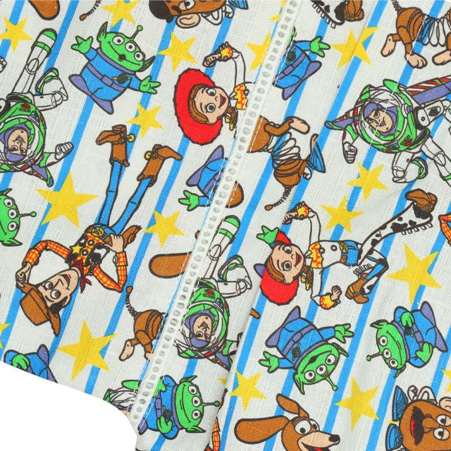 【ベビードール】トイ・ストーリー 甚平 上下2点セット 0432K / 80cm-130cm ベビーサイズ キッズ リンクコーデ ペアルック セットアップ 半袖 半ズボン ハーフパンツ ウエスト総ゴム ゴム穴付