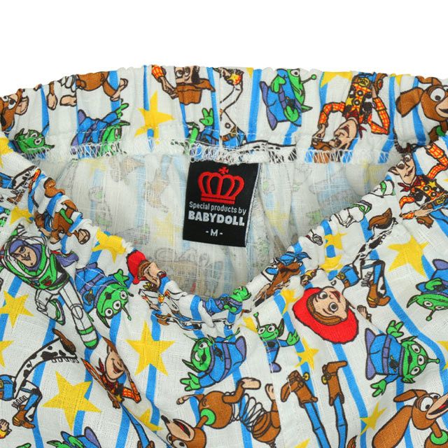 【ベビードール】トイ・ストーリー 甚平 上下2点セット 0432K / 80cm-130cm ベビーサイズ キッズ リンクコーデ ペアルック セットアップ 半袖 半ズボン ハーフパンツ ウエスト総ゴム ゴム穴付