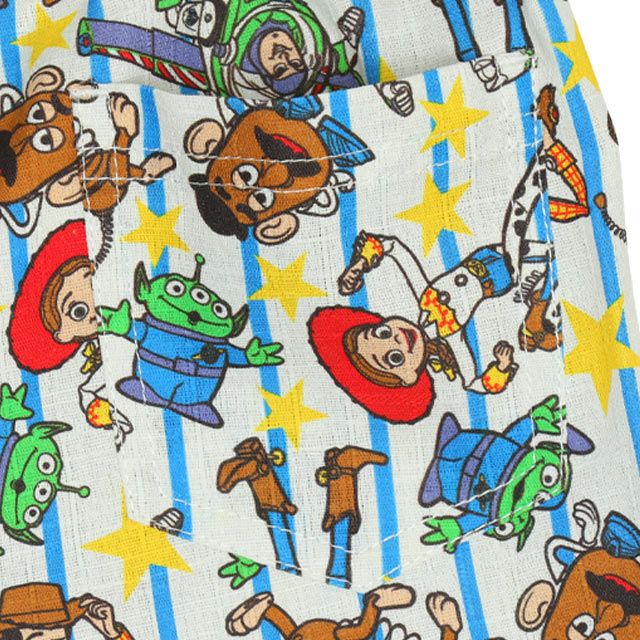 【ベビードール】トイ・ストーリー 甚平 上下2点セット 0432K / 80cm-130cm ベビーサイズ キッズ リンクコーデ ペアルック セットアップ 半袖 半ズボン ハーフパンツ ウエスト総ゴム ゴム穴付