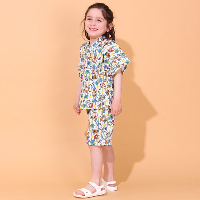 【ベビードール】トイ・ストーリー 甚平 上下2点セット 0432K / 80cm-130cm ベビーサイズ キッズ リンクコーデ ペアルック セットアップ 半袖 半ズボン ハーフパンツ ウエスト総ゴム ゴム穴付