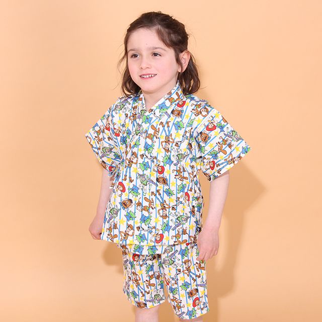 【ベビードール】トイ・ストーリー 甚平 上下2点セット 0432K / 80cm-130cm ベビーサイズ キッズ リンクコーデ ペアルック セットアップ 半袖 半ズボン ハーフパンツ ウエスト総ゴム ゴム穴付