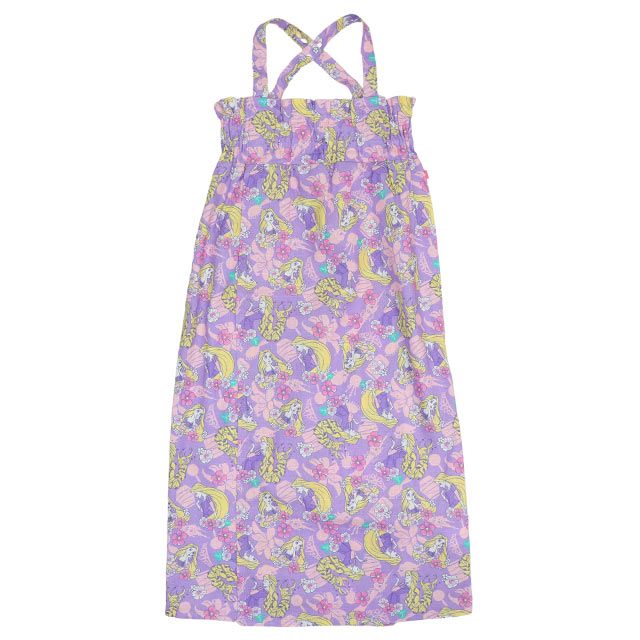 【ベビードール】ラプンツェル プリンセス / 2WAY浴衣ワンピース 0434K / 90cm-140cm キッズ セパレートタイプ 3点セット 半袖 ワンピ ロングスカート 作り帯 胸部総ゴム（ギャザー） 肩紐長さ調整可（2段階/取り外し不可）