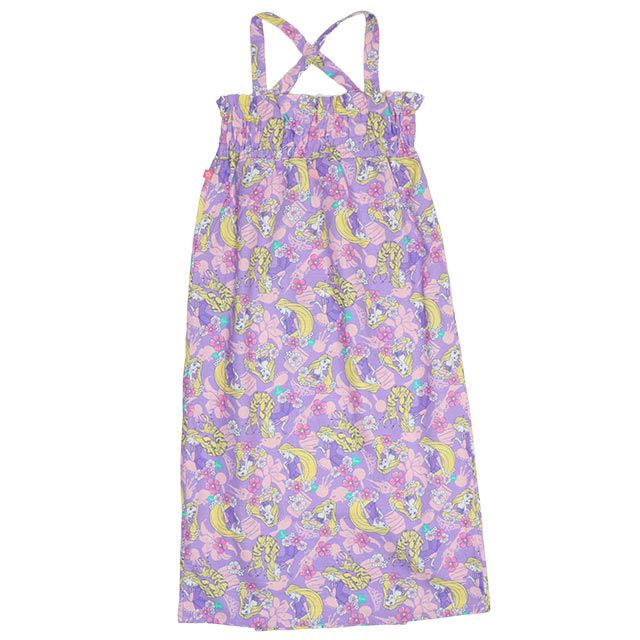 【ベビードール】ラプンツェル プリンセス / 2WAY浴衣ワンピース 0434K / 90cm-140cm キッズ セパレートタイプ 3点セット 半袖 ワンピ ロングスカート 作り帯 胸部総ゴム（ギャザー） 肩紐長さ調整可（2段階/取り外し不可）