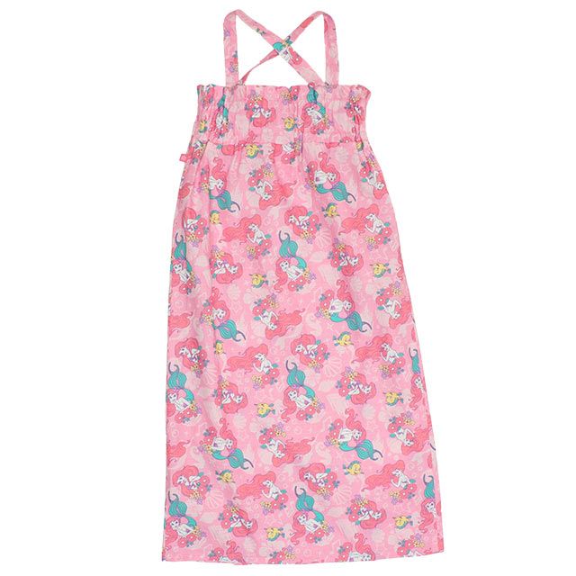 【ベビードール】アリエル プリンセス / 2WAY浴衣ワンピース 0434K / 90cm-140cm キッズ セパレートタイプ 3点セット 半袖 ワンピ ロングスカート 作り帯 胸部総ゴム（ギャザー） 肩紐長さ調整可（2段階/取り外し不可）