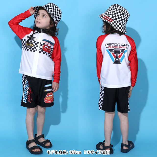 【ベビードール】カーズ ラッシュガード 0435K (ボトムス別売り) / ライトニング・マックィーン ベビーサイズ キッズ スイムウェア 水着 トップス 長袖 羽織 速乾 UVカット 紫外線対策 日焼け防止 ケガ防止 セットアップ対応商品