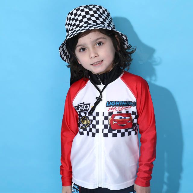 【ベビードール】カーズ ラッシュガード 0435K (ボトムス別売り) / ライトニング・マックィーン ベビーサイズ キッズ スイムウェア 水着 トップス 長袖 羽織 速乾 UVカット 紫外線対策 日焼け防止 ケガ防止 セットアップ対応商品