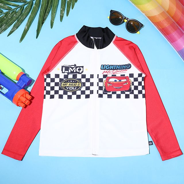 【ベビードール】カーズ ラッシュガード 0435K (ボトムス別売り) / ライトニング・マックィーン ベビーサイズ キッズ スイムウェア 水着 トップス 長袖 羽織 速乾 UVカット 紫外線対策 日焼け防止 ケガ防止 セットアップ対応商品
