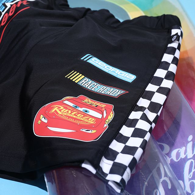 【ベビードール】カーズ 水着ハーフパンツ 0436K (トップス別売り) / ライトニング・マックィーン ベビーサイズ キッズ スイムウェア 水着 ボトムス 半ズボン 速乾 縦横伸縮 インナーパンツ付 ウエスト総ゴム スピンドル有り セットアップ対応商品