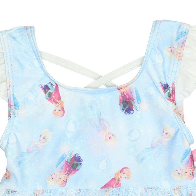 【ベビードール】アナ エルサ プリンセス水着 0442K / ベビーサイズ キッズ スイムウェア 水着 ワンピース ヘアバンド付き 2点セット 速乾 やわらか 楽ちん 【hg】