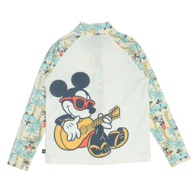 【ベビードール】ミッキー ラッシュガード 0438K (ボトムス別売り) / ベビーサイズ キッズ スイムウェア 水着 トップス 長袖 羽織 速乾 UVカット 紫外線対策 日焼け防止 ケガ防止 セットアップ対応商品