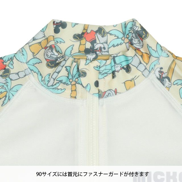 【ベビードール】ミッキー ラッシュガード 0438K (ボトムス別売り) / ベビーサイズ キッズ スイムウェア 水着 トップス 長袖 羽織 速乾 UVカット 紫外線対策 日焼け防止 ケガ防止 セットアップ対応商品