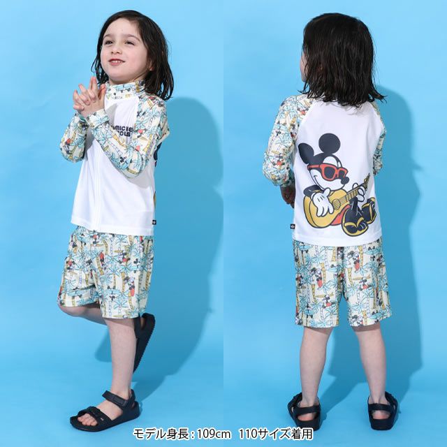 【ベビードール】ミッキー 水着ハーフパンツ 0439K (トップス別売り) / ベビーサイズ キッズ スイムウェア 水着 ボトムス 半ズボン 速乾 縦横伸縮 インナーパンツ付 ウエスト総ゴム スピンドル有り セットアップ対応商品