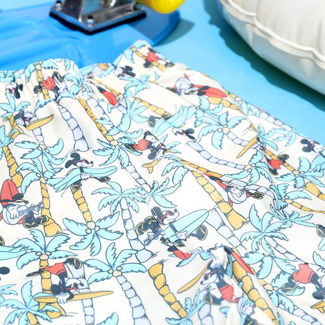 【ベビードール】ミッキー 水着ハーフパンツ 0439K (トップス別売り) / ベビーサイズ キッズ スイムウェア 水着 ボトムス 半ズボン 速乾 縦横伸縮 インナーパンツ付 ウエスト総ゴム スピンドル有り セットアップ対応商品