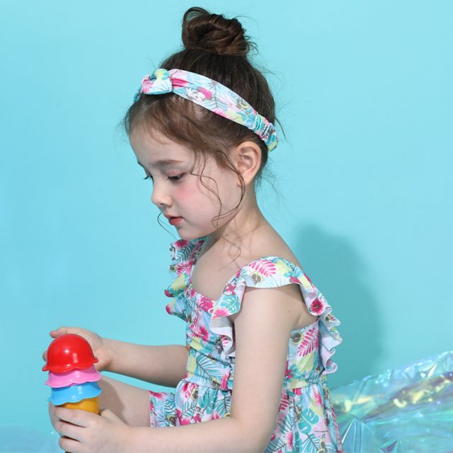 【ベビードール】ミニー セパレート水着 0440K / ベビーサイズ キッズ スイムウェア 水着 セパレート 上下セット ヘアバンド付き 3点セット 速乾 やわらか 楽ちん 【hg】