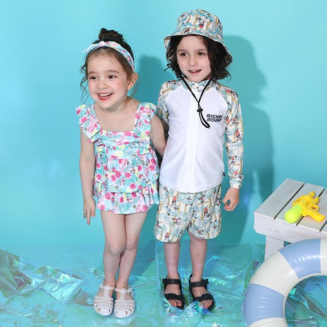 【ベビードール】ミニー セパレート水着 0440K / ベビーサイズ キッズ スイムウェア 水着 セパレート 上下セット ヘアバンド付き 3点セット 速乾 やわらか 楽ちん 【hg】