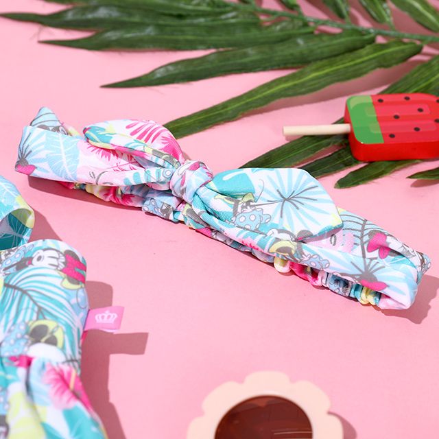 【ベビードール】ミニー セパレート水着 0440K / ベビーサイズ キッズ スイムウェア 水着 セパレート 上下セット ヘアバンド付き 3点セット 速乾 やわらか 楽ちん 【hg】