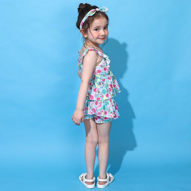 【ベビードール】ミニー セパレート水着 0440K / ベビーサイズ キッズ スイムウェア 水着 セパレート 上下セット ヘアバンド付き 3点セット 速乾 やわらか 楽ちん 【hg】