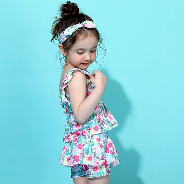 【ベビードール】ミニー セパレート水着 0440K / ベビーサイズ キッズ スイムウェア 水着 セパレート 上下セット ヘアバンド付き 3点セット 速乾 やわらか 楽ちん 【hg】