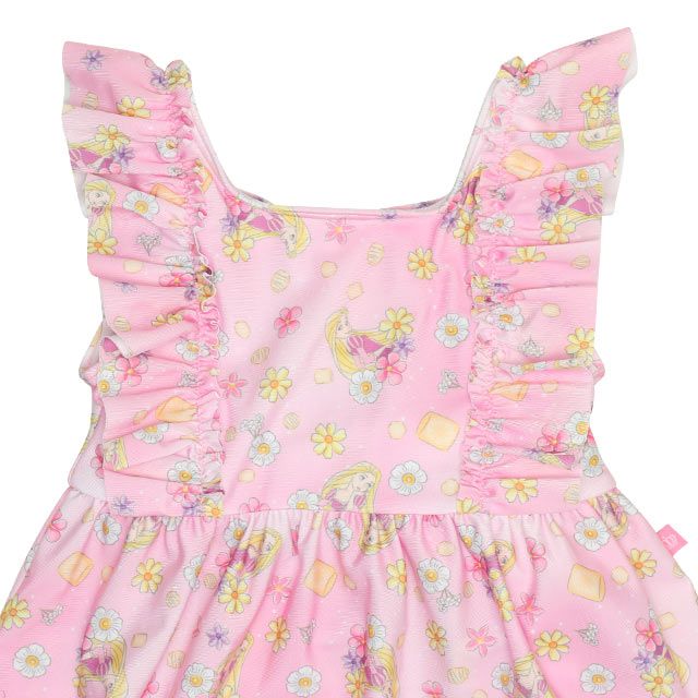 【ベビードール】ラプンツェル プリンセス水着 0442K / ベビーサイズ キッズ スイムウェア 水着 ワンピース ヘアバンド付き 2点セット 速乾 やわらか 楽ちん 【hg】