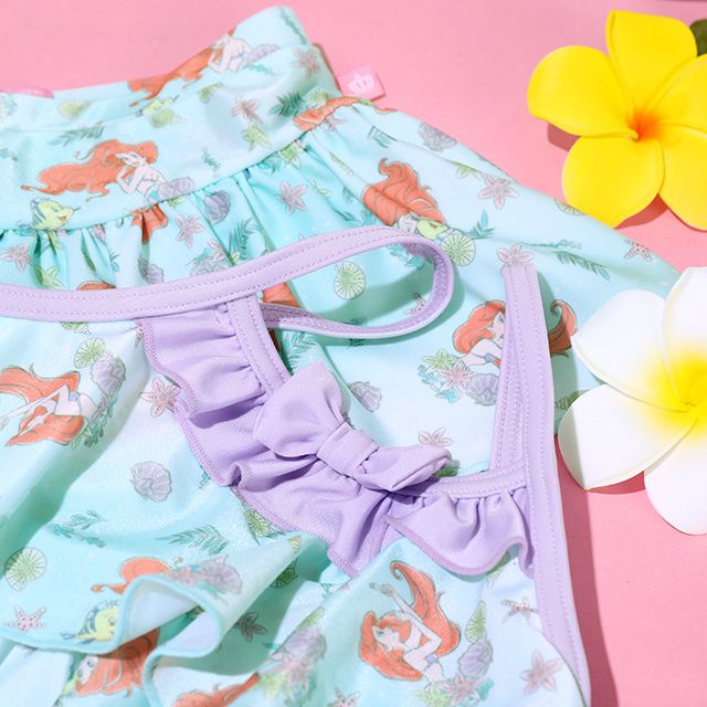 【ベビードール】アリエル プリンセス水着 0442K / ベビーサイズ キッズ スイムウェア 水着 セパレート 上下セット ヘアバンド付き 3点セット 速乾 やわらか 楽ちん 【hg】