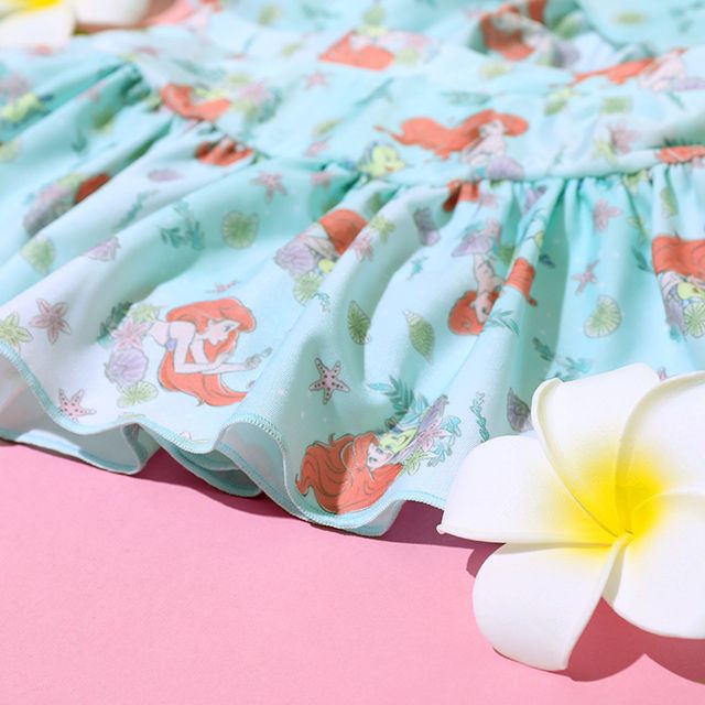 【ベビードール】アリエル プリンセス水着 0442K / ベビーサイズ キッズ スイムウェア 水着 セパレート 上下セット ヘアバンド付き 3点セット 速乾 やわらか 楽ちん 【hg】