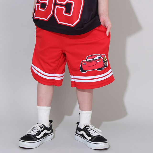 【ベビードール】カーズ Tシャツ&ハーフパンツ 2点セット 0462K / マックィーン ベビーサイズ キッズ トップス ボトムス 半袖 半ズボン ウエスト総ゴム ゴム穴付 メッシュ素材 速乾 上下セットアップ コーデセット