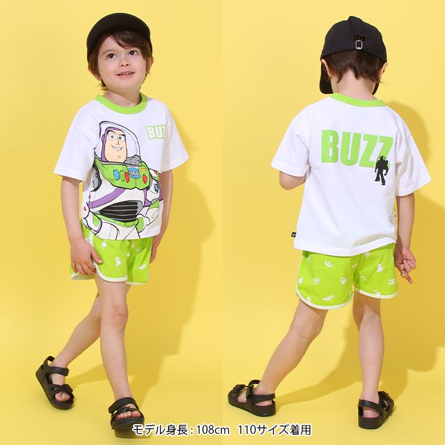 【ベビードール】ウッディ Tシャツ&ハーフパンツ 2点セット 0464K / トイ・ストーリー ベビーサイズ キッズ トップス ボトムス 半袖 短パン ショートパンツ 半ズボン ウエスト総ゴム ゴム穴付 上下セットアップ コーデセット