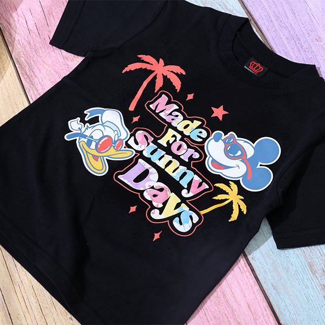 【ベビードール】親子お揃い ウォーターマジックキャラクターTシャツ 0465K / 水に濡れると柄が浮き出る ミッキー ドナルド ベビーサイズ キッズ リンクコーデ ペアルック 親子コーデ トップス 半袖 天竺素材