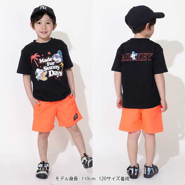【ベビードール】親子お揃い ウォーターマジックキャラクターTシャツ 0465K / 水に濡れると柄が浮き出る ミッキー ドナルド ベビーサイズ キッズ リンクコーデ ペアルック 親子コーデ トップス 半袖 天竺素材
