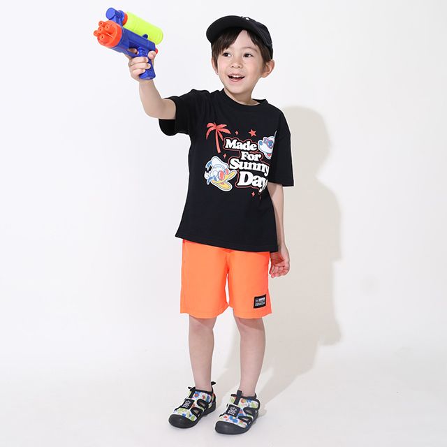 【ベビードール】親子お揃い ウォーターマジックキャラクターTシャツ 0465K / 水に濡れると柄が浮き出る ミッキー ドナルド ベビーサイズ キッズ リンクコーデ ペアルック 親子コーデ トップス 半袖 天竺素材