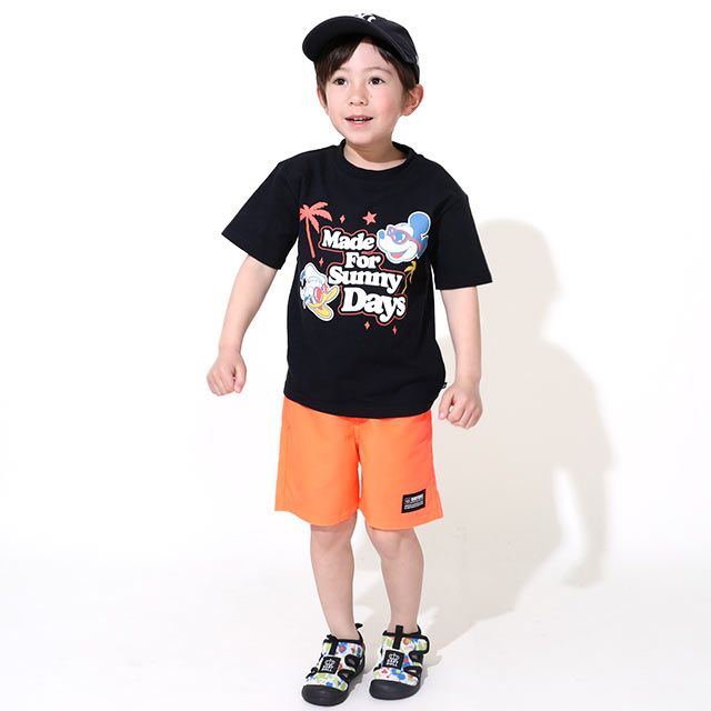 【ベビードール】親子お揃い ウォーターマジックキャラクターTシャツ 0465K / 水に濡れると柄が浮き出る ミッキー ドナルド ベビーサイズ キッズ リンクコーデ ペアルック 親子コーデ トップス 半袖 天竺素材