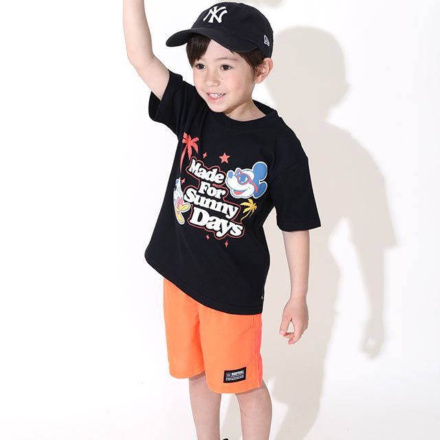 【ベビードール】親子お揃い ウォーターマジックキャラクターTシャツ 0465K / 水に濡れると柄が浮き出る ミッキー ドナルド ベビーサイズ キッズ リンクコーデ ペアルック 親子コーデ トップス 半袖 天竺素材