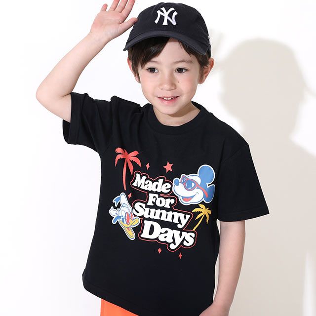 【ベビードール】親子お揃い ウォーターマジックキャラクターTシャツ 0465K / 水に濡れると柄が浮き出る ミッキー ドナルド ベビーサイズ キッズ リンクコーデ ペアルック 親子コーデ トップス 半袖 天竺素材