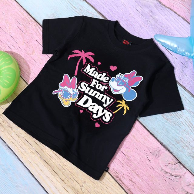 【ベビードール】親子お揃い ウォーターマジックキャラクターTシャツ 0465K / 水に濡れると柄が浮き出る ミニー デイジー ベビーサイズ キッズ リンクコーデ ペアルック 親子コーデ トップス 半袖 天竺素材