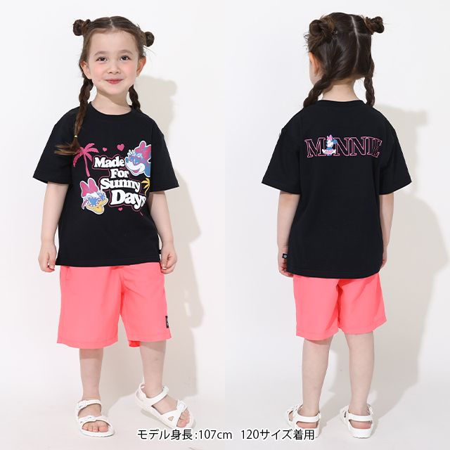 【ベビードール】親子お揃い ウォーターマジックキャラクターTシャツ 0465K / 水に濡れると柄が浮き出る ミニー デイジー ベビーサイズ キッズ リンクコーデ ペアルック 親子コーデ トップス 半袖 天竺素材