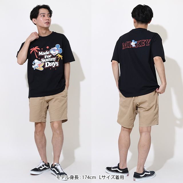 【ベビードール】親子お揃い ウォーターマジックキャラクターTシャツ 0465A / 水に濡れると柄が浮き出る ミッキー ドナルド 大人 ユニセックス 男女兼用 リンクコーデ ペアルック 親子コーデ トップス 半袖 天竺素材