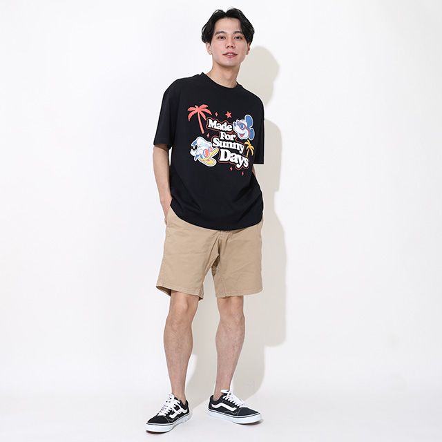 【ベビードール】親子お揃い ウォーターマジックキャラクターTシャツ 0465A / 水に濡れると柄が浮き出る ミッキー ドナルド 大人 ユニセックス 男女兼用 リンクコーデ ペアルック 親子コーデ トップス 半袖 天竺素材