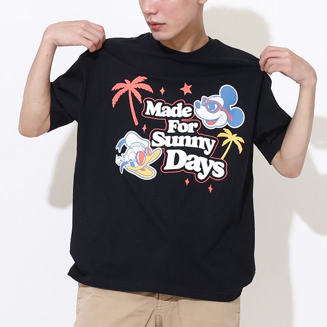 【ベビードール】親子お揃い ウォーターマジックキャラクターTシャツ 0465A / 水に濡れると柄が浮き出る ミッキー ドナルド 大人 ユニセックス 男女兼用 リンクコーデ ペアルック 親子コーデ トップス 半袖 天竺素材