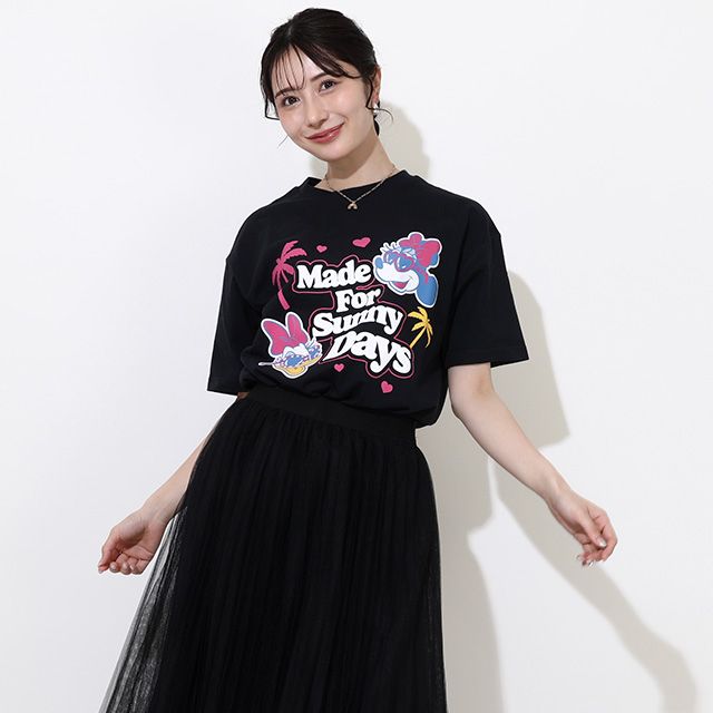 【ベビードール】親子お揃い ウォーターマジックキャラクターTシャツ 0465A / 水に濡れると柄が浮き出る ミニー デイジー 大人 ユニセックス 男女兼用 リンクコーデ ペアルック 親子コーデ トップス 半袖 天竺素材