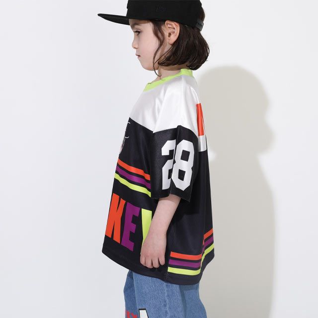 【ベビードール】ミッキー カラフルラインTシャツ 0466K / ベビーサイズ キッズ トップス 半袖 スポーティコーデ 速乾