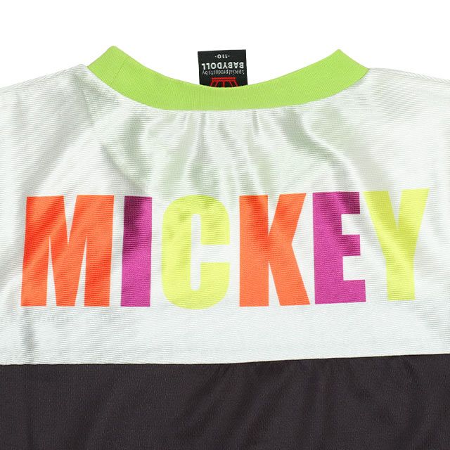 【ベビードール】ミッキー カラフルラインTシャツ 0466K / ベビーサイズ キッズ トップス 半袖 スポーティコーデ 速乾