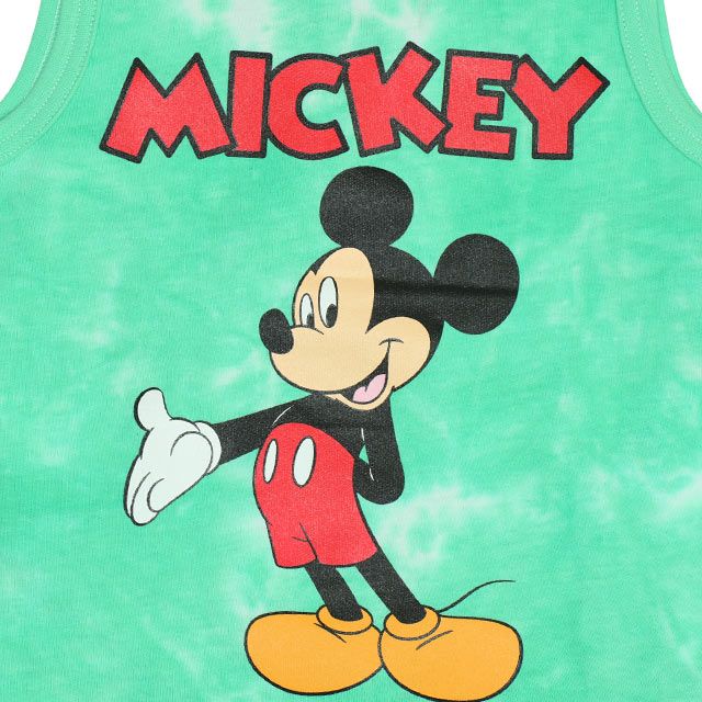 【ベビードール】ミッキー キャラクタータイダイタンクトップ 0468K / ベビーサイズ キッズ トップス 袖なし クルーネック ノースリーブ 天竺素材