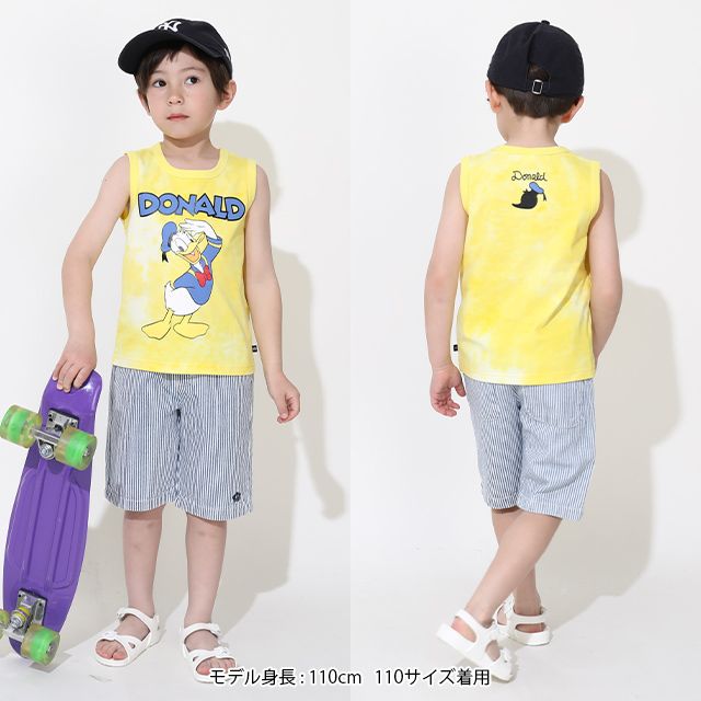 【ベビードール】ミッキー キャラクタータイダイタンクトップ 0468K / ベビーサイズ キッズ トップス 袖なし クルーネック ノースリーブ 天竺素材