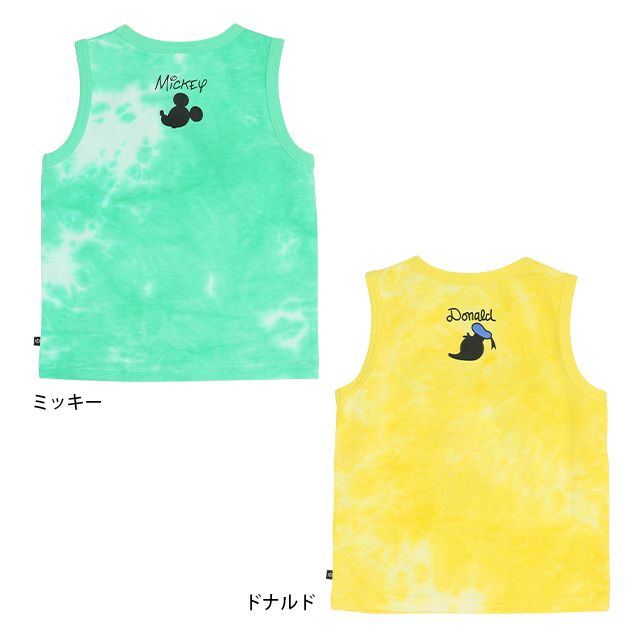 【ベビードール】ミッキー キャラクタータイダイタンクトップ 0468K / ベビーサイズ キッズ トップス 袖なし クルーネック ノースリーブ 天竺素材