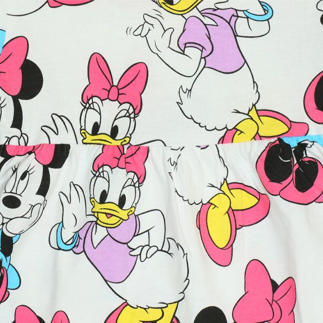 【ベビードール】ミニー デイジー フリルチュニック&ショートパンツ 2点セット 0472K / ベビーサイズ キッズ トップス ボトムス 半袖 短パン ショートパンツ 半ズボン ウエスト総ゴム ゴム穴付 上下セットアップ コーデセット