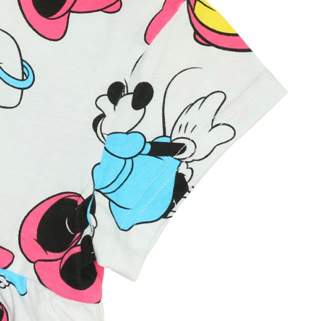 【ベビードール】ミニー デイジー フリルチュニック&ショートパンツ 2点セット 0472K / ベビーサイズ キッズ トップス ボトムス 半袖 短パン ショートパンツ 半ズボン ウエスト総ゴム ゴム穴付 上下セットアップ コーデセット