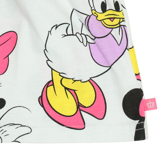 【ベビードール】ミニー デイジー フリルチュニック&ショートパンツ 2点セット 0472K / ベビーサイズ キッズ トップス ボトムス 半袖 短パン ショートパンツ 半ズボン ウエスト総ゴム ゴム穴付 上下セットアップ コーデセット