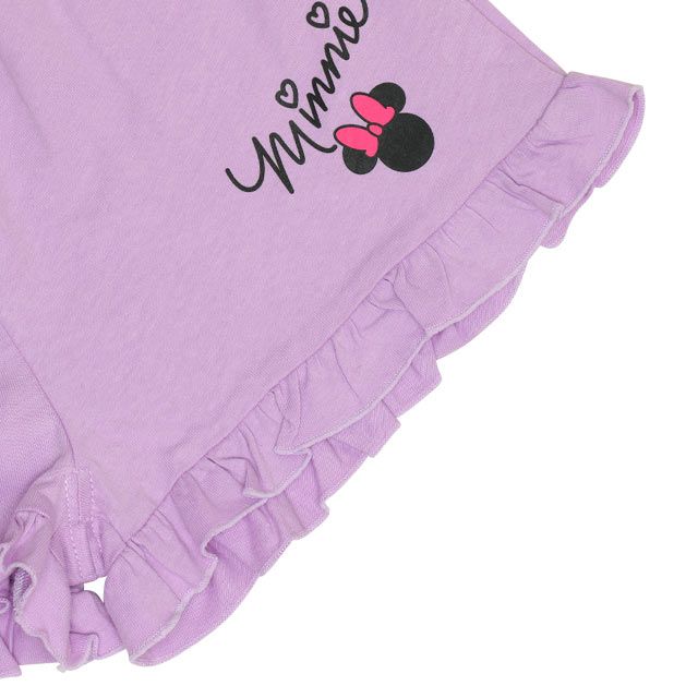 【ベビードール】ミニー デイジー フリルチュニック&ショートパンツ 2点セット 0472K / ベビーサイズ キッズ トップス ボトムス 半袖 短パン ショートパンツ 半ズボン ウエスト総ゴム ゴム穴付 上下セットアップ コーデセット