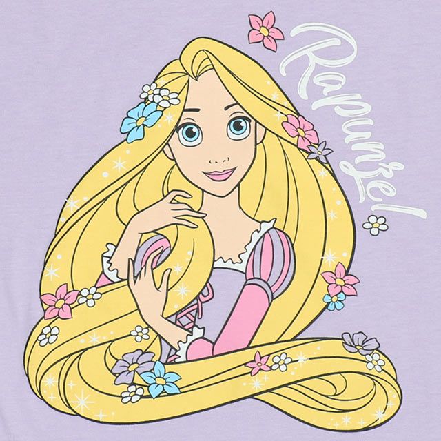 【ベビードール】ラプンツェル プリンセス / Tシャツ&フリルショートパンツ 2点セット 0474K / キッズ トップス ボトムス 半袖 短パン ショートパンツ 半ズボン ウエスト総ゴム ゴム穴付 上下セットアップ コーデセット
